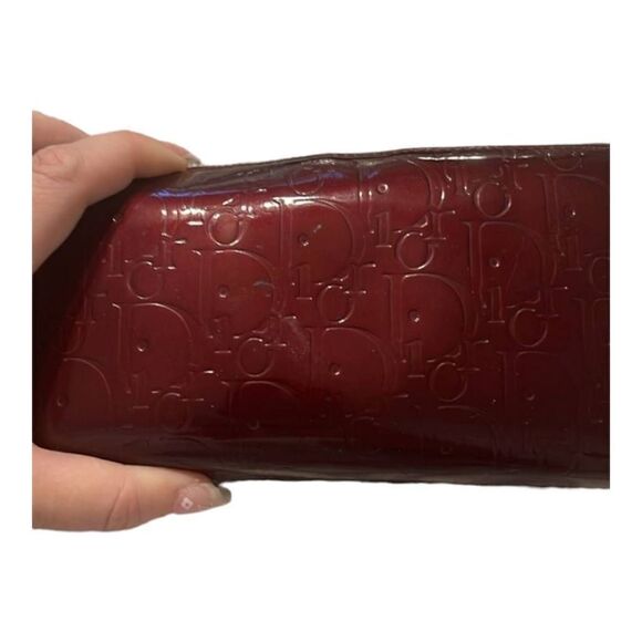 Dior Vintage Bordeaux Trotter Patent Long Zip Wallet Zippy GUC - Picture 5 of 5